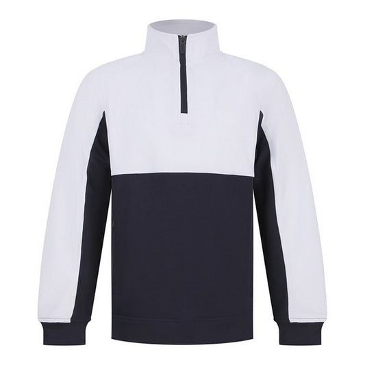 Navy-White - Front - Finden & Hales Childrens-Kids Contrast Panel Track Top