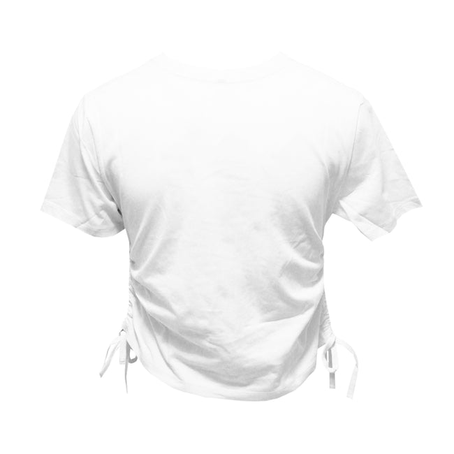 White - Back - TriDri Womens-Ladies Ruched Crop Top