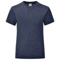 Heather Navy - Front - Fruit of the Loom Girls Iconic T-Shirt