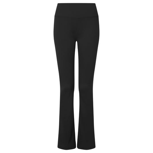 Black - Front - TriDri Womens-Ladies Recycled Flared Leggings