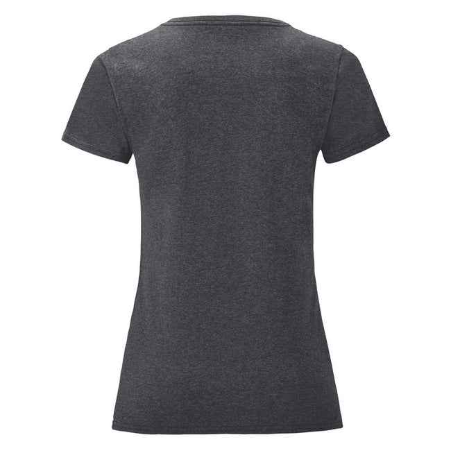 Dark Heather Grey - Back - Fruit of the Loom Womens-Ladies Iconic T-Shirt