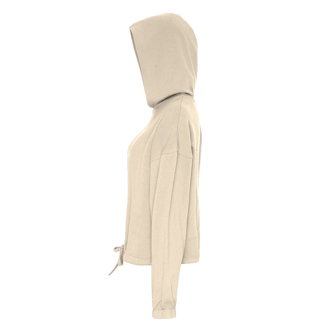 Natural - Side - TriDri Womens-Ladies Oversized Crop Hoodie