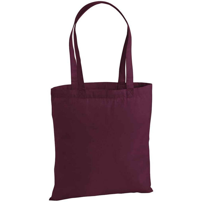 Burgundy - Front - Westford Mill Premium Cotton Tote Bag