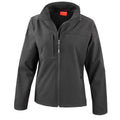 Black - Front - Result Womens-Ladies Classic Soft Shell Jacket