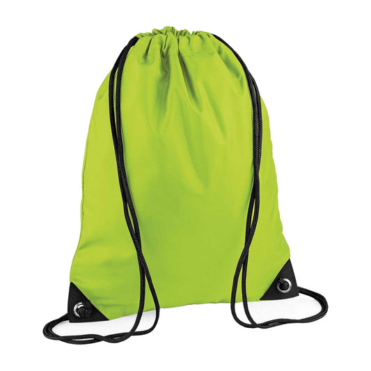 Lime - Front - Bagbase Premium Drawstring Bag