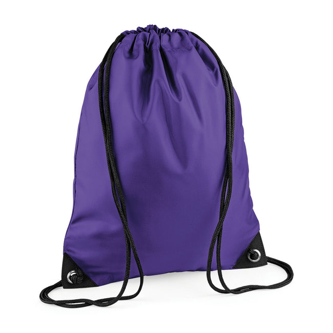 Purple - Front - Bagbase Premium Drawstring Bag