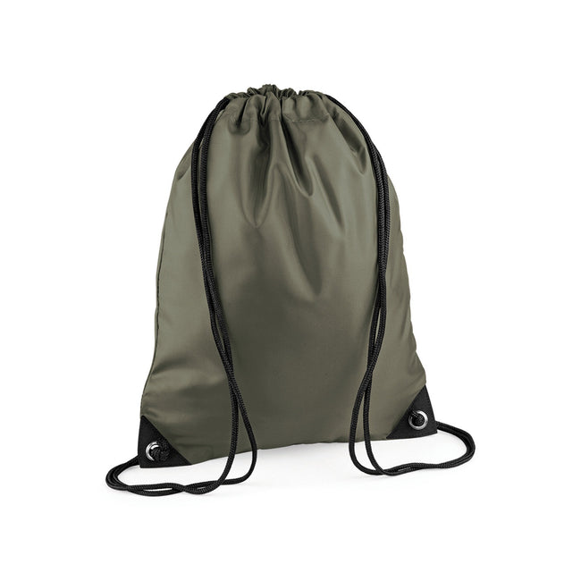 Olive - Front - Bagbase Premium Drawstring Bag