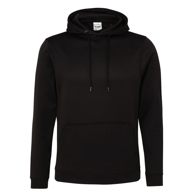 Jet Black - Front - Awdis Unisex Adult Polyester Sports Hoodie