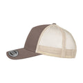 Brown-Khaki - Side - Flexfit Unisex Adult Two Tone 5 Panel Trucker Cap