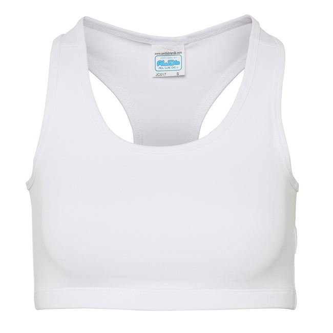 Arctic White - Front - AWDis Cool Womens-Ladies Girlie Cool Sports Crop Top