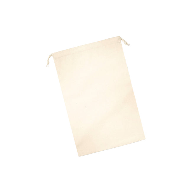 Natural - Back - Westford Mill Premium Cotton Stuff Bag