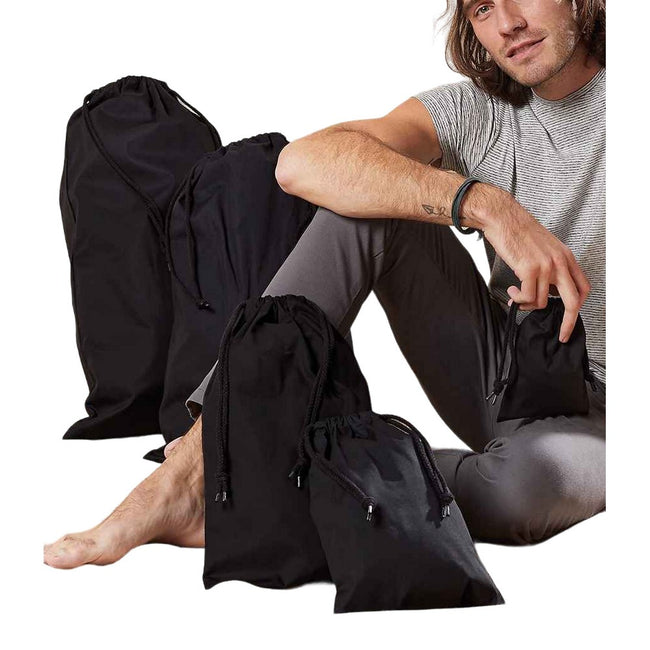 Black - Back - Westford Mill Premium Cotton Stuff Bag