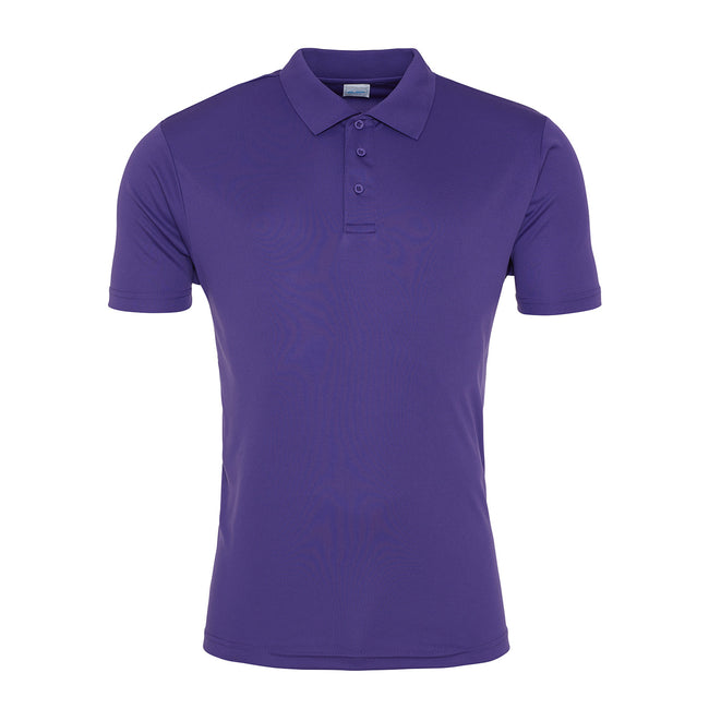 Purple - Front - AWDis Cool Unisex Adult Cool Smooth Polo Shirt