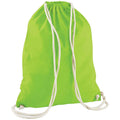 Lime Green - Front - Westford Mill Cotton Drawstring Bag