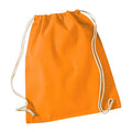 Orange - Front - Westford Mill Cotton Drawstring Bag