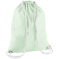 Pastel Mint-White - Front - Westford Mill Cotton Drawstring Bag