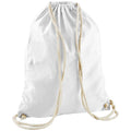 White - Front - Westford Mill Cotton Drawstring Bag
