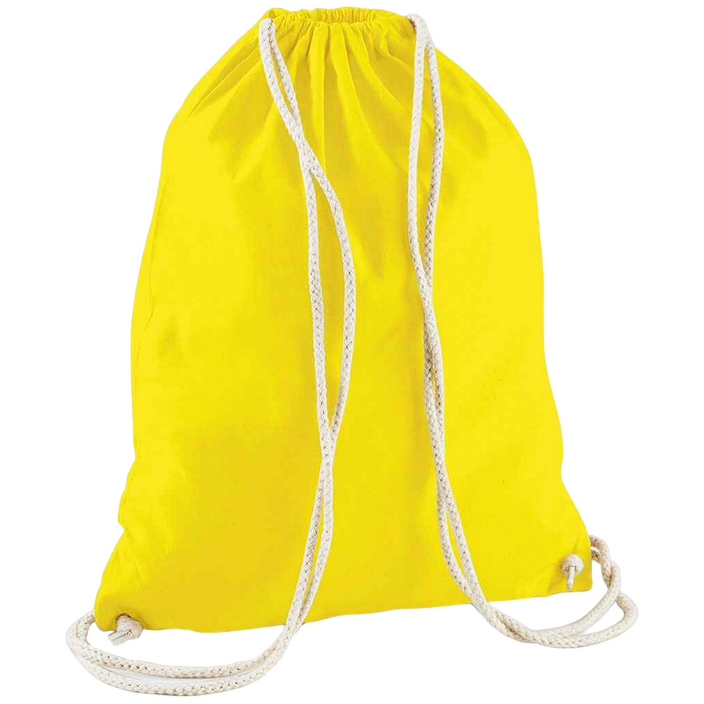 Yellow - Front - Westford Mill Cotton Drawstring Bag