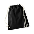 Black - Front - Westford Mill Cotton Drawstring Bag