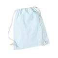 Pastel Blue-White - Front - Westford Mill Cotton Drawstring Bag