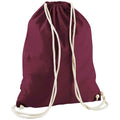 Burgundy - Front - Westford Mill Cotton Drawstring Bag