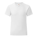 White - Front - Fruit of the Loom Girls Iconic T-Shirt