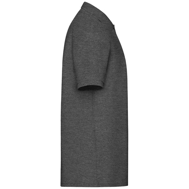 Dark Heather Grey - Side - Fruit of the Loom Mens 65-35 Polo Shirt