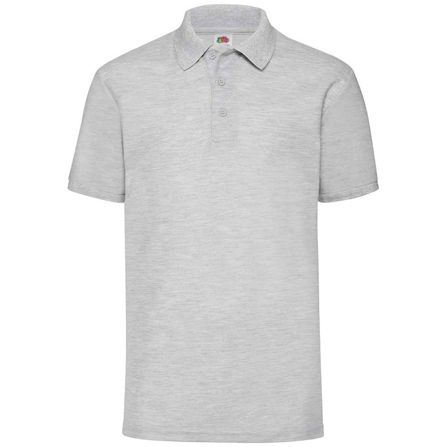 Heather Grey - Front - Fruit of the Loom Mens 65-35 Polo Shirt