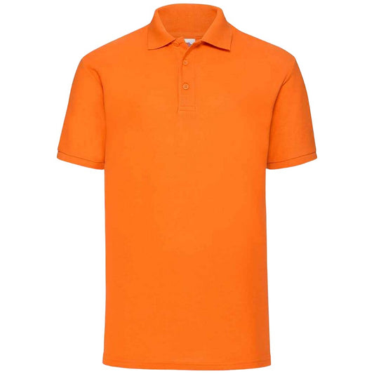 Orange - Front - Fruit of the Loom Mens 65-35 Polo Shirt