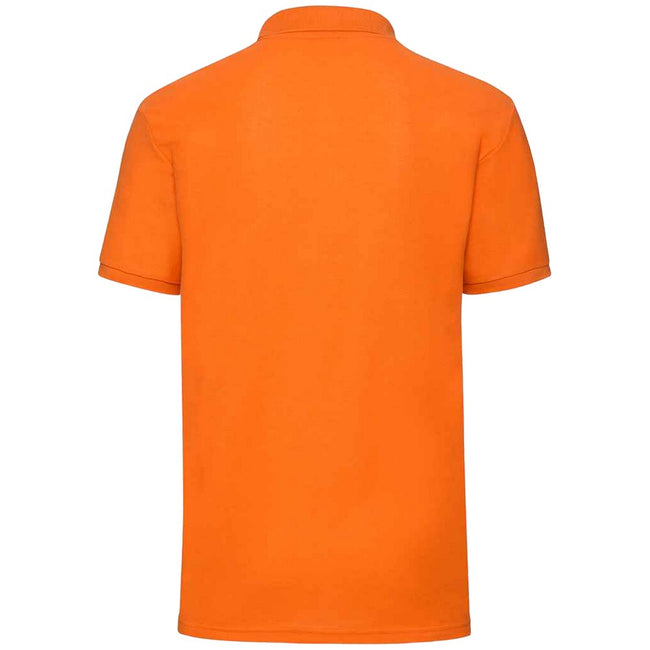 Orange - Back - Fruit of the Loom Mens 65-35 Polo Shirt