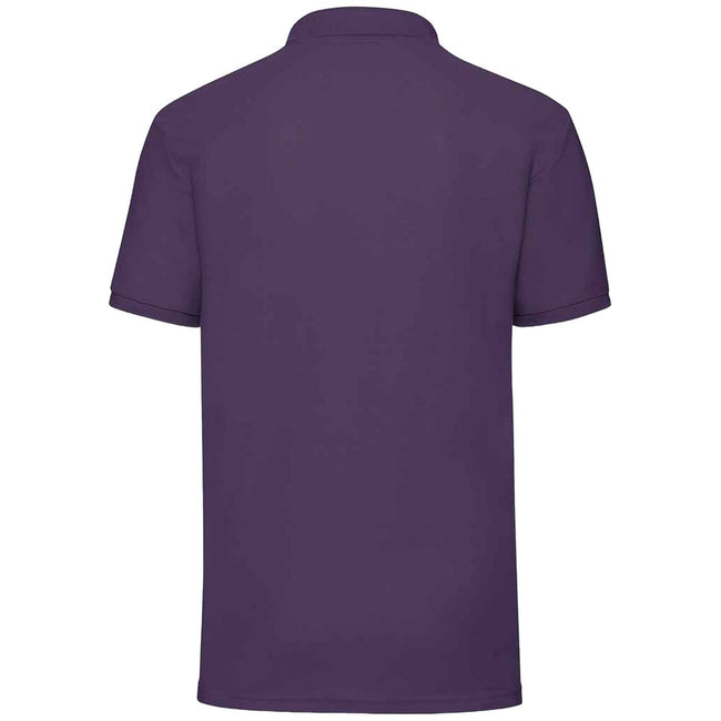Purple - Back - Fruit of the Loom Mens 65-35 Polo Shirt