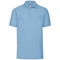 Sky Blue - Front - Fruit of the Loom Mens 65-35 Polo Shirt