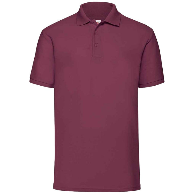 Burgundy - Front - Fruit of the Loom Mens 65-35 Polo Shirt