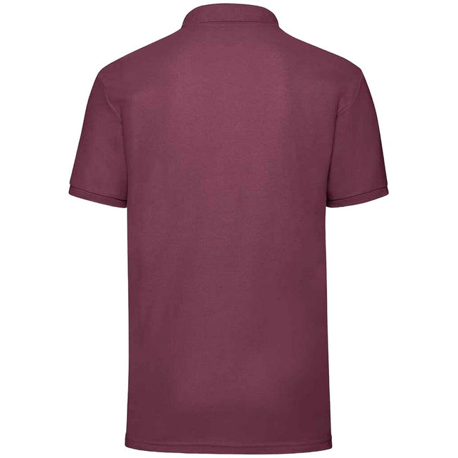 Burgundy - Back - Fruit of the Loom Mens 65-35 Polo Shirt