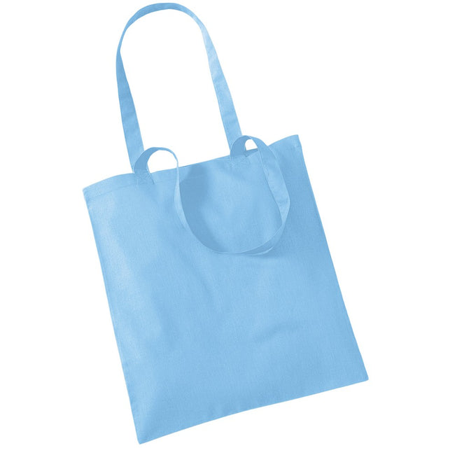 Sky Blue - Front - Westford Mill Bag For Life Long Handle Tote Bag