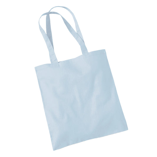 Pastel Blue - Front - Westford Mill Bag For Life Long Handle Tote Bag