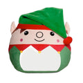Green-Red - Front - Mumbles Squidgy Elf Christmas Plush Toy