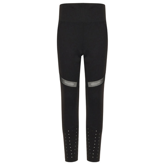 Black - Front - Tombo Girls Panelled Leggings