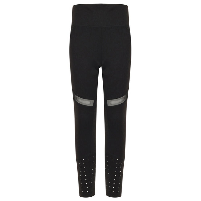 Black - Front - Tombo Girls Panelled Leggings