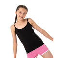 Black - Pack Shot - SF Minni Girls Feel Good Stretch Spaghetti Strap Vest Top