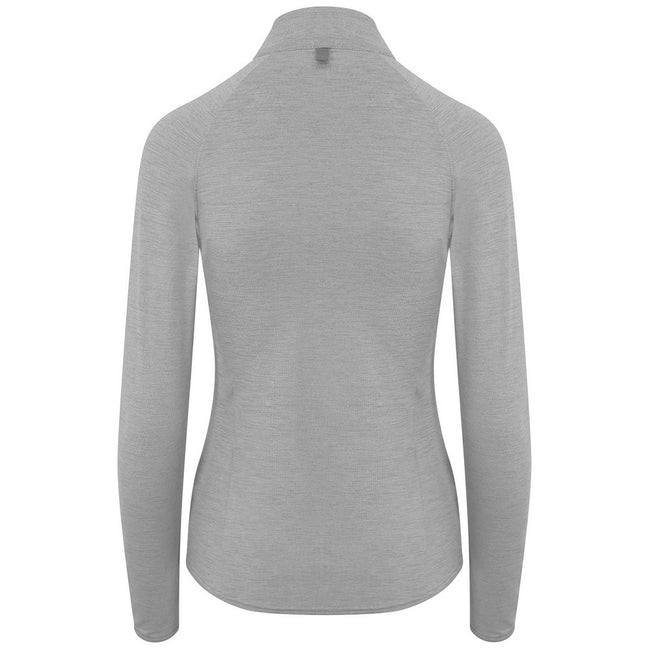 Silver Grey - Back - AWDis Cool Womens-Ladies Cool-Flex Half Zip Long-Sleeved Base Layer Top
