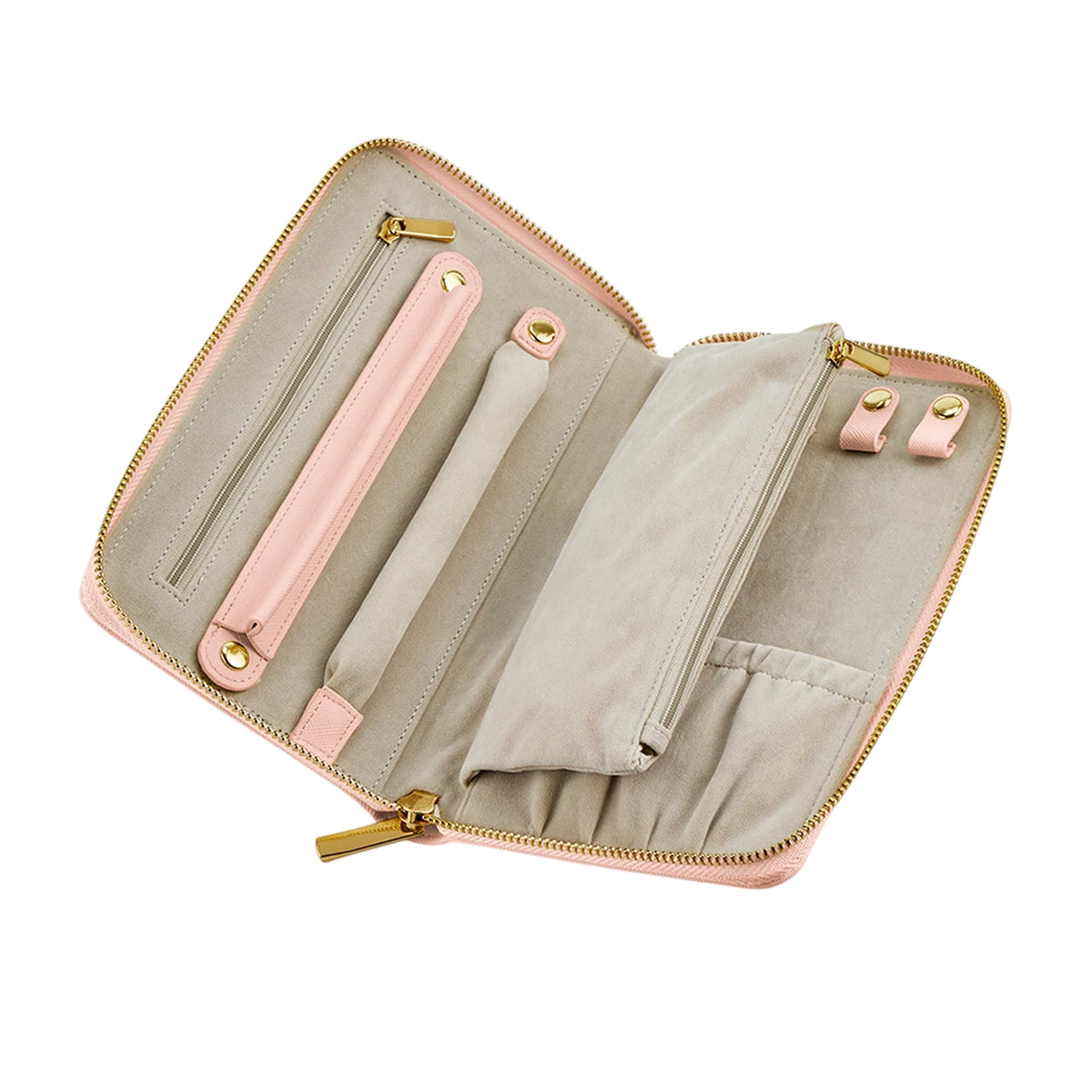 Soft Pink - Back - Bagbase Travel Jewellery Case