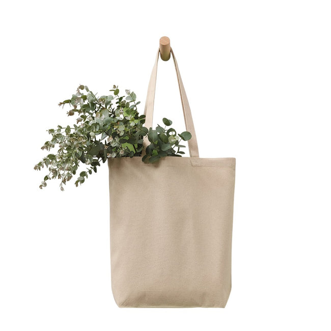 Natural - Side - Nutshell Premium Canvas Flat Base Shopper