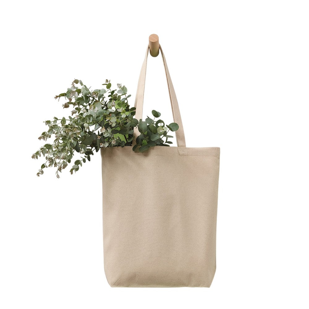 Natural - Side - Nutshell Premium Canvas Flat Base Shopper