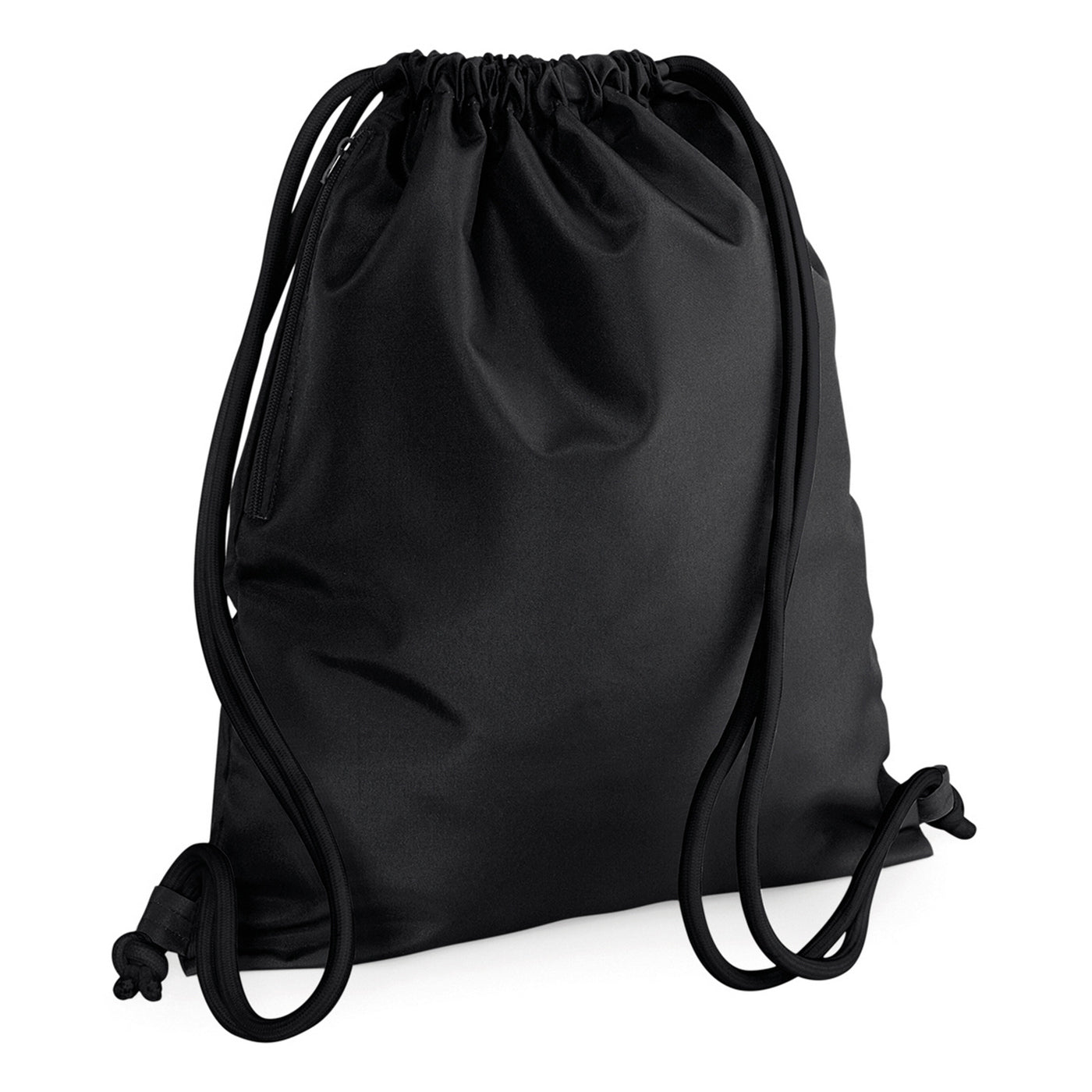 Black-Black - Front - Bagbase Icon Drawstring Bag