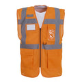 Orange - Front - Yoko Mens Executive Mesh Hi-Vis Vest