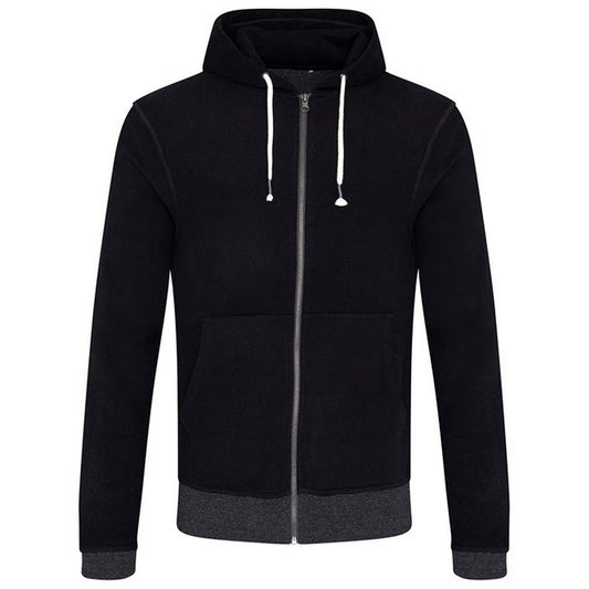 Black-Charcoal - Front - Ecologie Unisex Adult Okavango Full Zip Hoodie