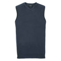 French Navy - Front - Russell Collection Mens Knitted V Neck Sleeveless Sweatshirt