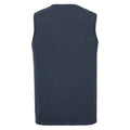French Navy - Back - Russell Collection Mens Knitted V Neck Sleeveless Sweatshirt
