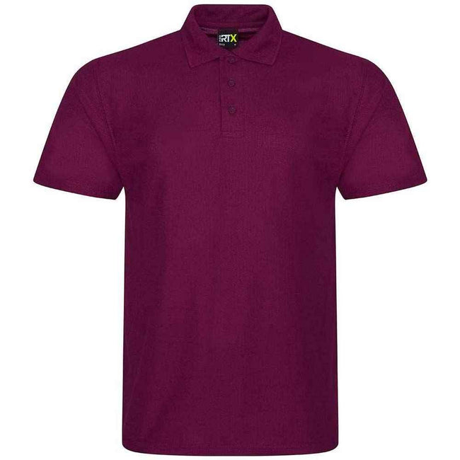 Burgundy - Front - PRO RTX Mens Polyester Polo Shirt